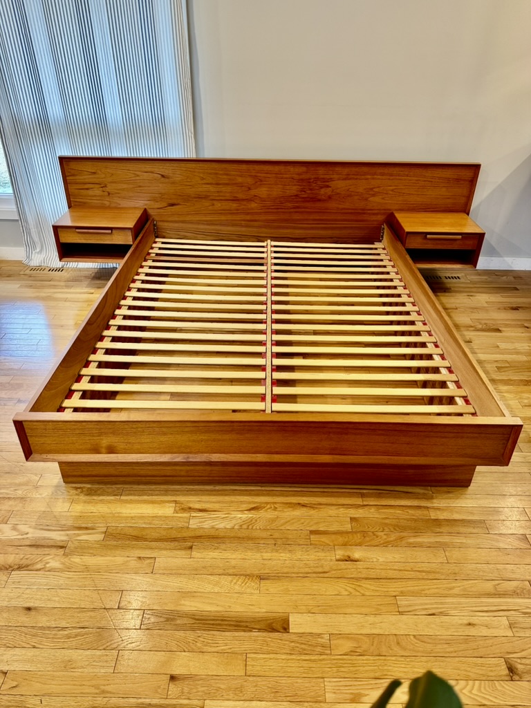 Danish Teak Queen Bed With Nightstands Danish Teak Queen Bed Frame